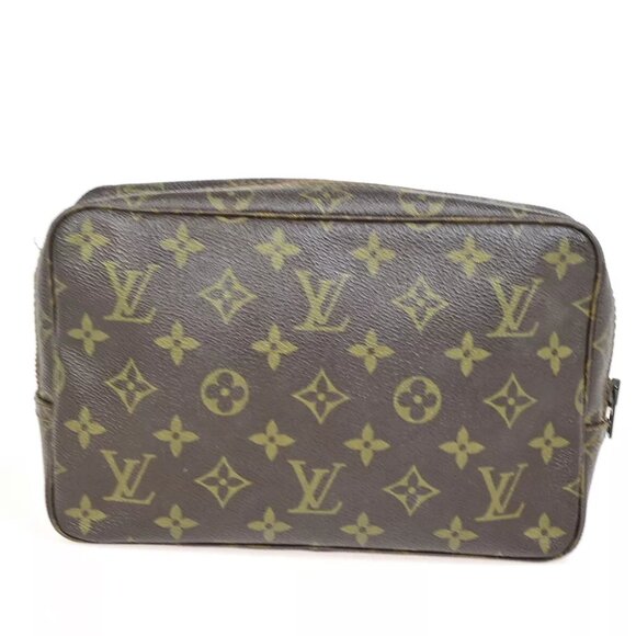 LOUIS VUITTON Trousse Toilette 23 Clutch Hand Bag Monogram Brown - Picture 1 of 7